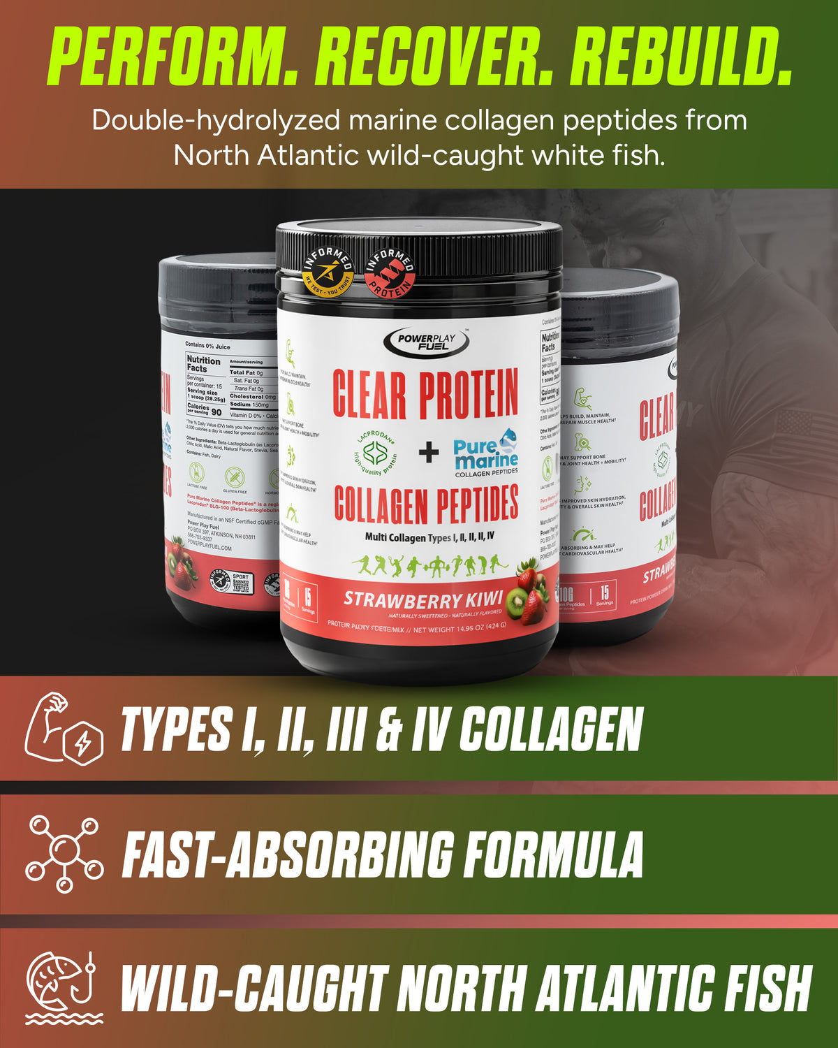 CLEAR PROTEIN + COLLAGEN PEPTIDES STRAWBERRY KIWI