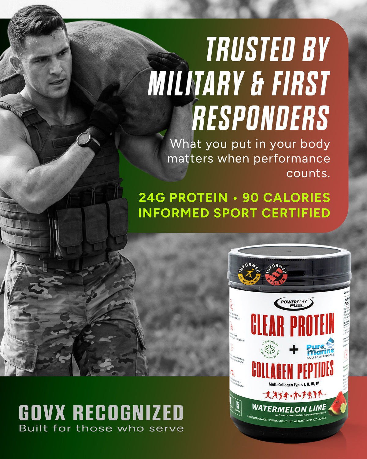 CLEAR PROTEIN + COLLAGEN PEPTIDES WATERMELON LIME