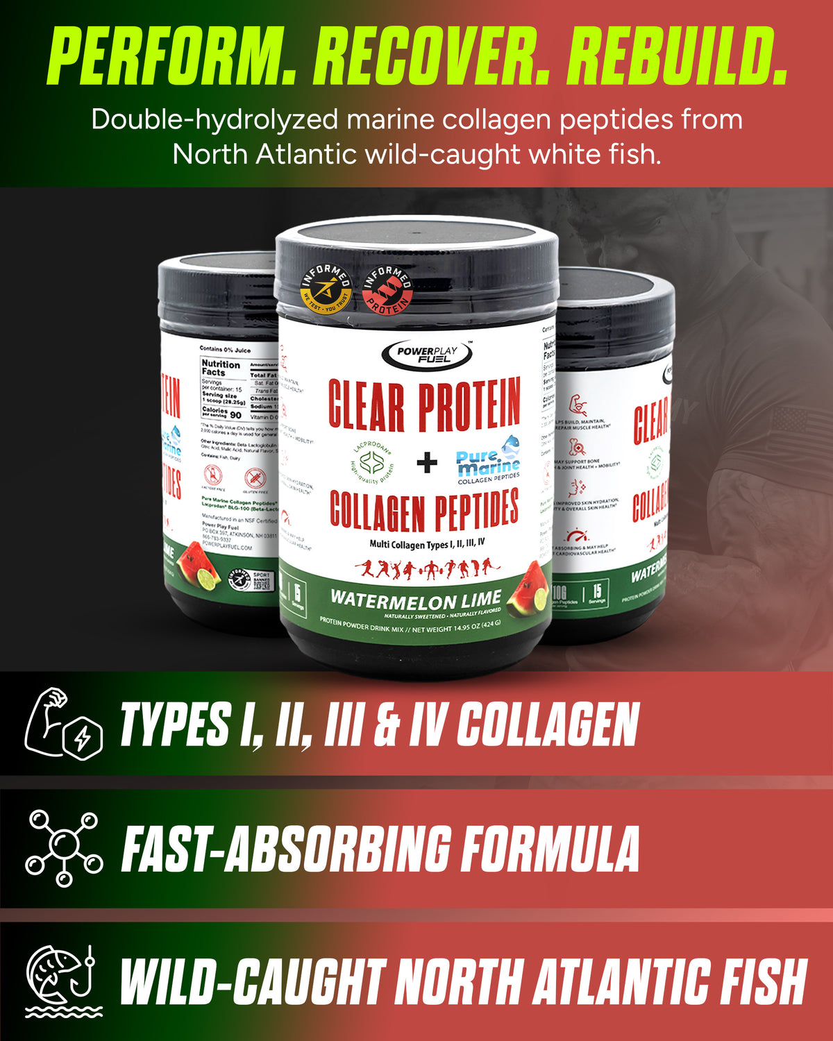 CLEAR PROTEIN + COLLAGEN PEPTIDES WATERMELON LIME