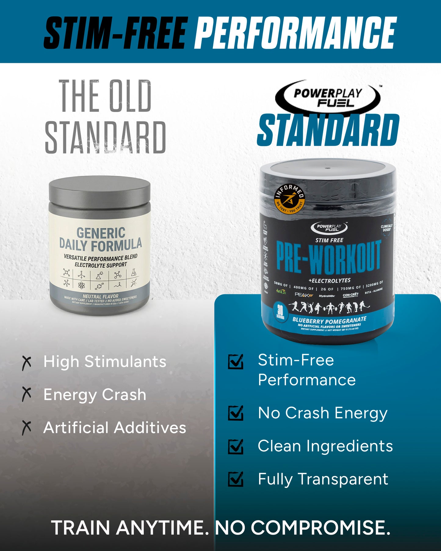 STIM FREE PRE WORKOUT BLUEBERRY POMEGRANATE
