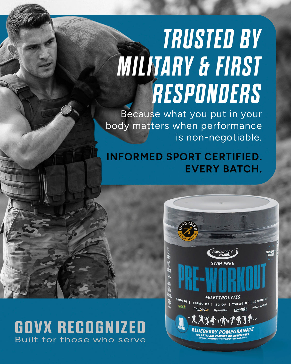 STIM FREE PRE WORKOUT BLUEBERRY POMEGRANATE