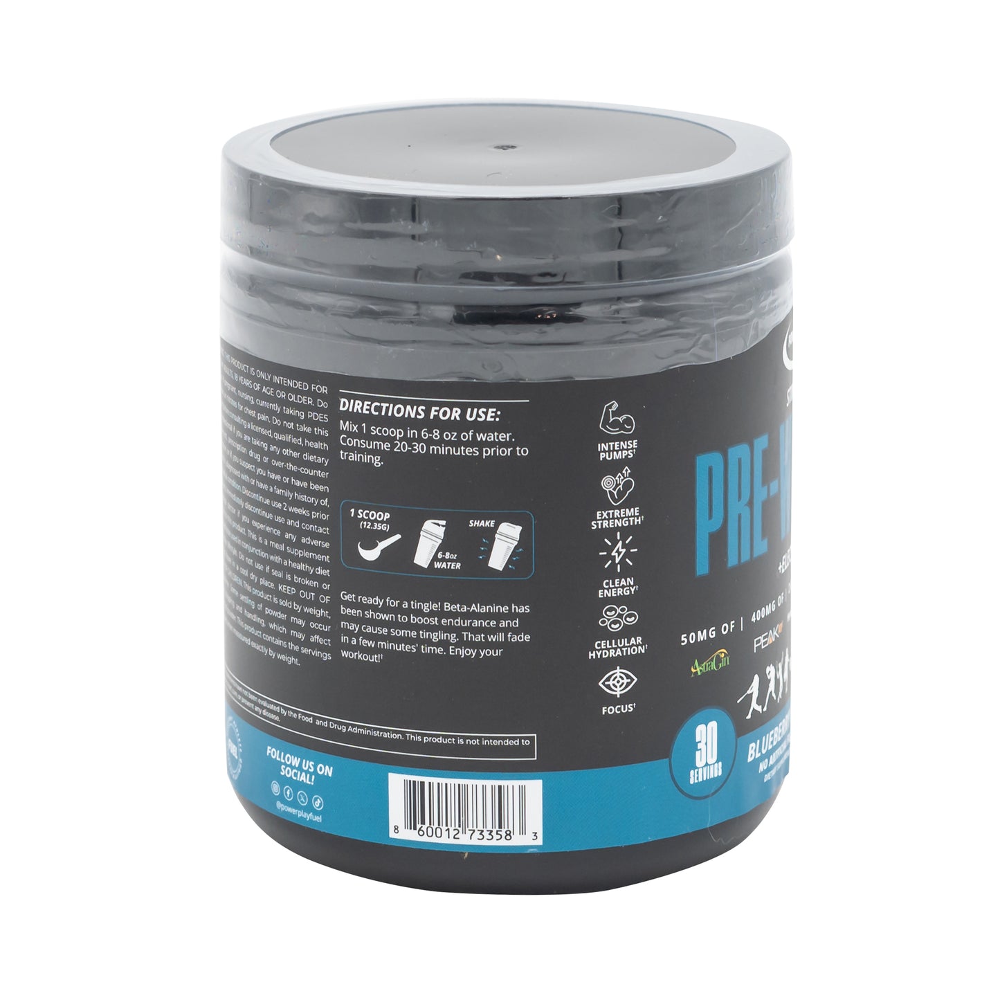 STIM FREE PRE WORKOUT BLUEBERRY POMEGRANATE