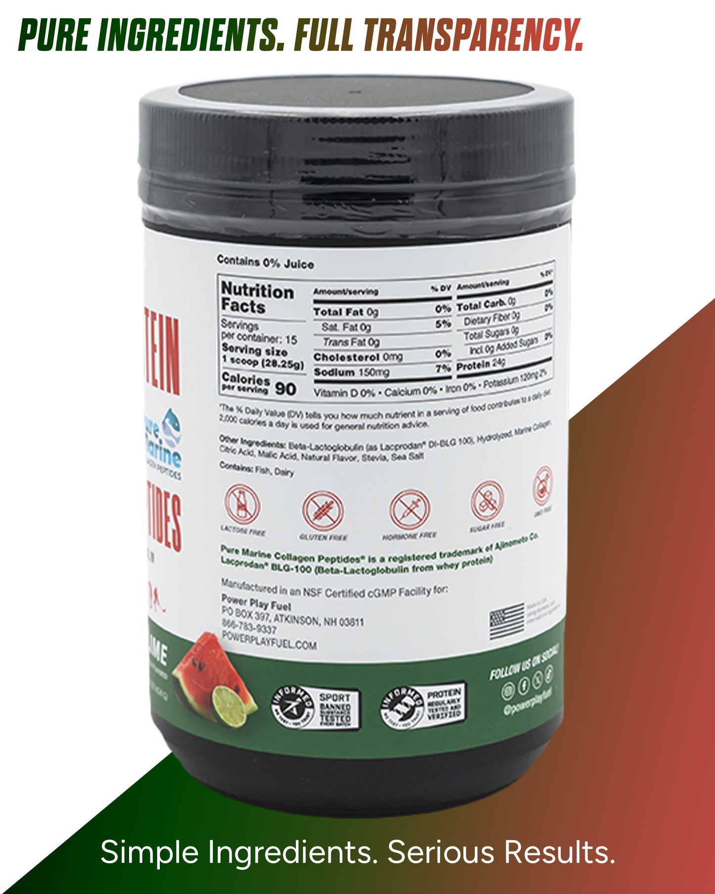 CLEAR PROTEIN + COLLAGEN PEPTIDES WATERMELON LIME