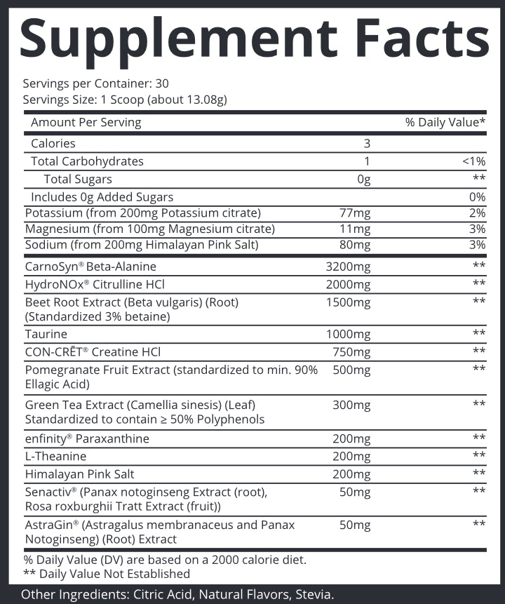 CAFFEINATED PRE WORKOUT CITRUS PUNCH