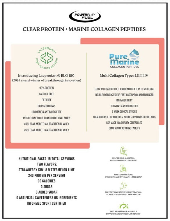 CLEAR PROTEIN + COLLAGEN PEPTIDES WATERMELON LIME