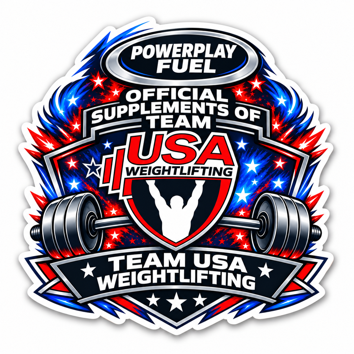 Powerplay Fuel USA Weightlifting Sticker