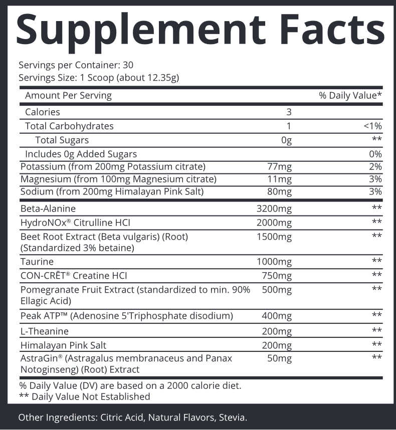 STIM FREE PRE WORKOUT BLUEBERRY POMEGRANATE